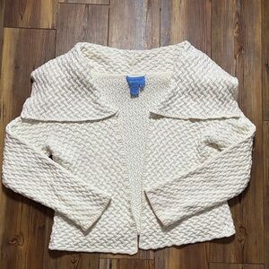 Doncaster Sport Textured Cream Cardigan Size Medium
